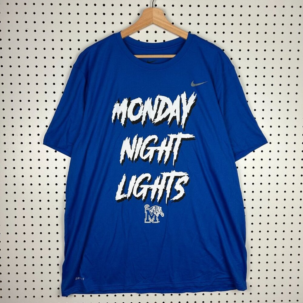 Nike Memphis Tiger Basketball Shirt XL 1 Cent Penny Hardaway Team Blue Dri Fit
